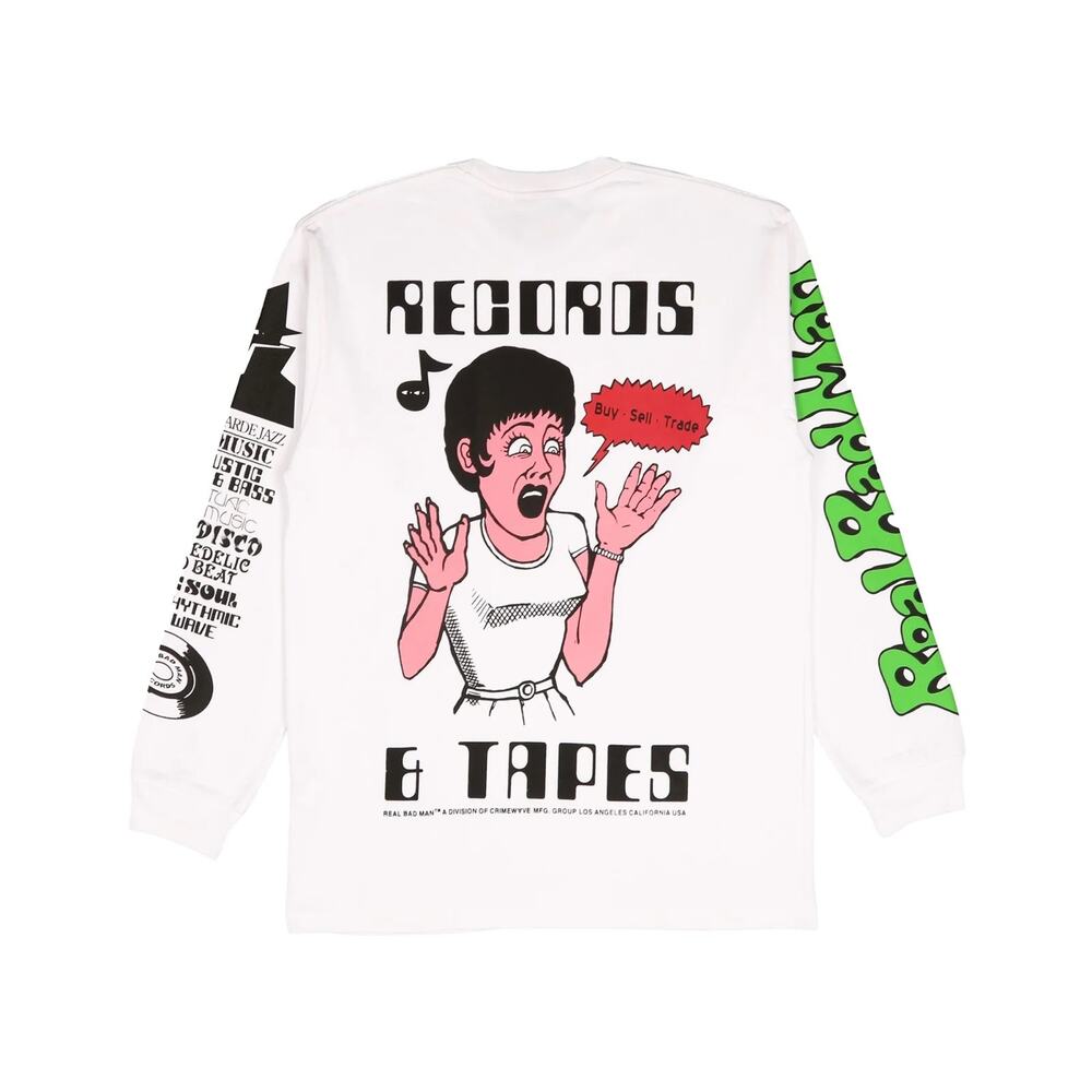 RBM Real Bad Man Records and Tapes Long Sleeve T-Shirt [Size Medium]